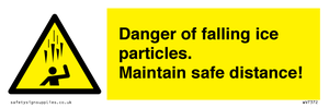 WV7372: Danger of falling ice particles. Maintain safe distance!