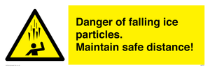 WV7372: Danger of falling ice particles. Maintain safe distance!