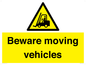 WV7379: Beware moving vehicles with Warning forklift symbol