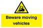 WV7379: Beware moving vehicles with Warning forklift symbol