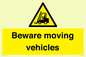 WV7379: Beware moving vehicles with Warning forklift symbol
