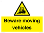 WV7379: Beware moving vehicles with Warning forklift symbol
