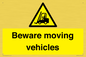 WV7379: Beware moving vehicles with Warning forklift symbol