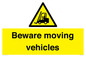 WV7379: Beware moving vehicles with Warning forklift symbol