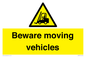 WV7379: Beware moving vehicles with Warning forklift symbol