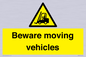 WV7379: Beware moving vehicles with Warning forklift symbol