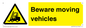 WV7379: Beware moving vehicles with Warning forklift symbol