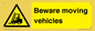WV7379: Beware moving vehicles with Warning forklift symbol