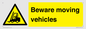 WV7379: Beware moving vehicles with Warning forklift symbol