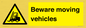 WV7379: Beware moving vehicles with Warning forklift symbol