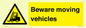 WV7379: Beware moving vehicles with Warning forklift symbol