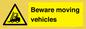 WV7379: Beware moving vehicles with Warning forklift symbol