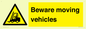 WV7379: Beware moving vehicles with Warning forklift symbol
