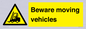 WV7379: Beware moving vehicles with Warning forklift symbol