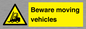 WV7379: Beware moving vehicles with Warning forklift symbol