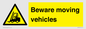 WV7379: Beware moving vehicles with Warning forklift symbol