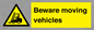 WV7379: Beware moving vehicles with Warning forklift symbol