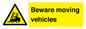 WV7379: Beware moving vehicles with Warning forklift symbol