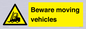 WV7379: Beware moving vehicles with Warning forklift symbol