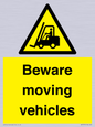 WV7379: Beware moving vehicles with Warning forklift symbol