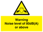 WV7540: Warning Noise level of 80dB(A) or above