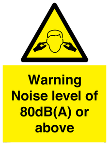 WV7540: Warning Noise level of 80dB(A) or above