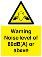 WV7540: Warning Noise level of 80dB(A) or above