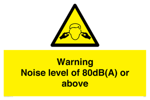 WV7540: Warning Noise level of 80dB(A) or above
