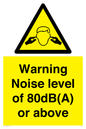 WV7540: Warning Noise level of 80dB(A) or above