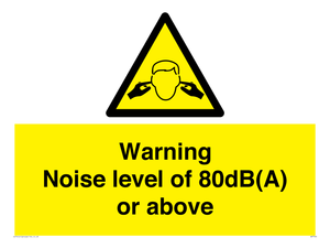 WV7540: Warning Noise level of 80dB(A) or above