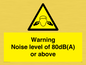 WV7540: Warning Noise level of 80dB(A) or above