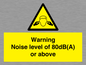 WV7540: Warning Noise level of 80dB(A) or above