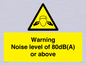 WV7540: Warning Noise level of 80dB(A) or above