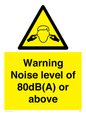 WV7540: Warning Noise level of 80dB(A) or above