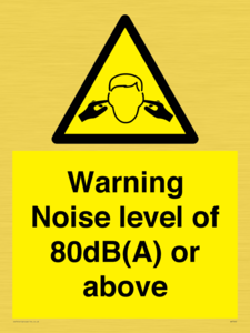 WV7540: Warning Noise level of 80dB(A) or above