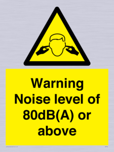 WV7540: Warning Noise level of 80dB(A) or above