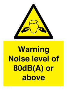 WV7540: Warning Noise level of 80dB(A) or above