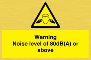 WV7540: Warning Noise level of 80dB(A) or above