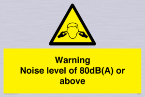 WV7540: Warning Noise level of 80dB(A) or above