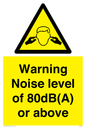 WV7540: Warning Noise level of 80dB(A) or above