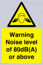 WV7540: Warning Noise level of 80dB(A) or above
