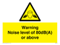 WV7540: Warning Noise level of 80dB(A) or above
