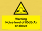 WV7540: Warning Noise level of 80dB(A) or above