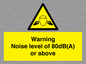 WV7540: Warning Noise level of 80dB(A) or above