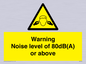 WV7540: Warning Noise level of 80dB(A) or above