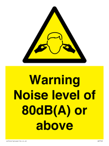 WV7540: Warning Noise level of 80dB(A) or above