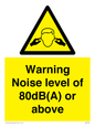WV7540: Warning Noise level of 80dB(A) or above