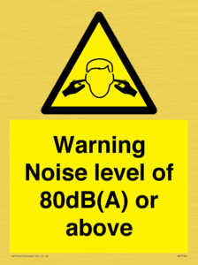 WV7540: Warning Noise level of 80dB(A) or above