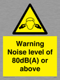 WV7540: Warning Noise level of 80dB(A) or above