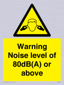 WV7540: Warning Noise level of 80dB(A) or above